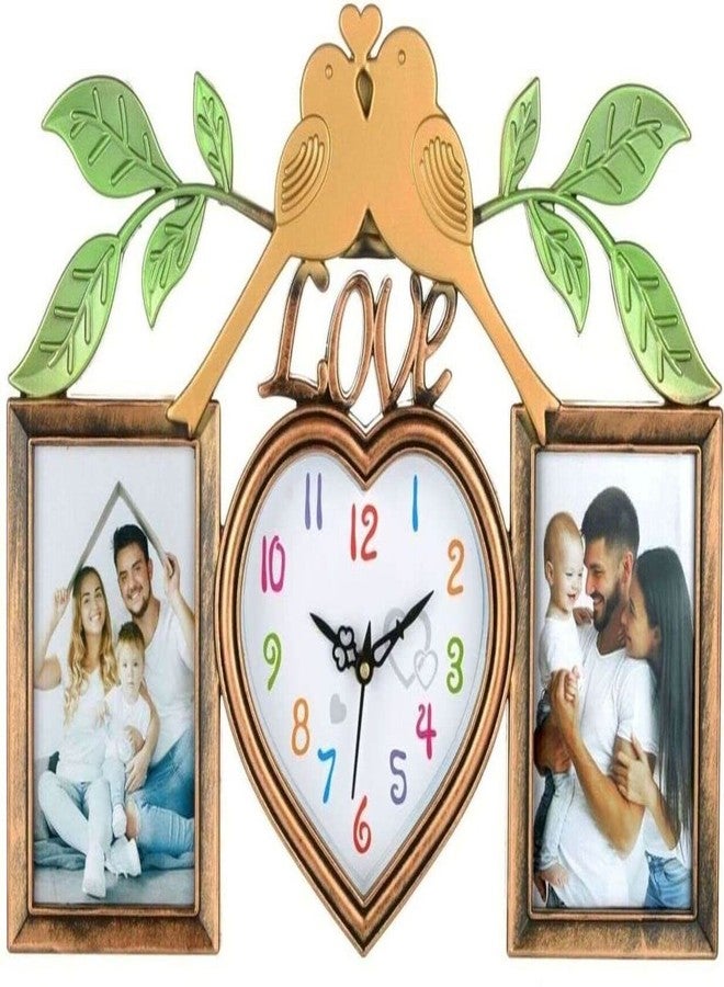 Harbour Analog Latest Stylish New Models Wall Clock with Photo Frames for Home Living Room Hall Bedroom (Size Height 29 CM X Width 49 CM)- Home Decor Big Size Wall Clock 771E5 - Image 2